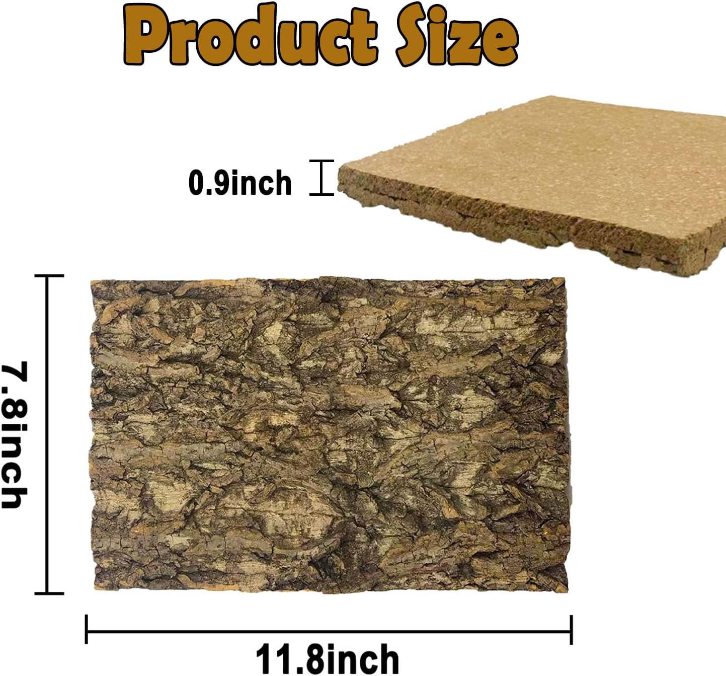 Tfwadmx Terrarium Cork Bark Background, 11.8"x7.8" Thickened Reptile Tank Tree Backdrop Wall Decor Habitat Climbing Mat Decoration for Lizard, Turtle, Gecko, Bearded Dragon, Frog, Chameleon
