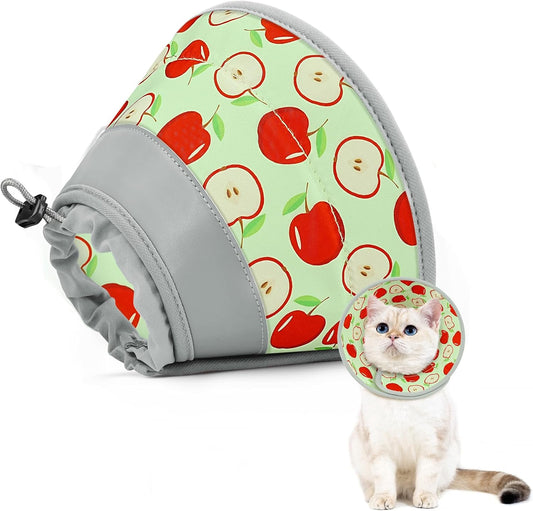Cat Cone Collar Soft to Stop Licking, Adjustable, Foldable Lightweight Kitten Cones After Surgery Recovery for Cats & Kittens, Cat Cone Alternative (AppleRed, M)