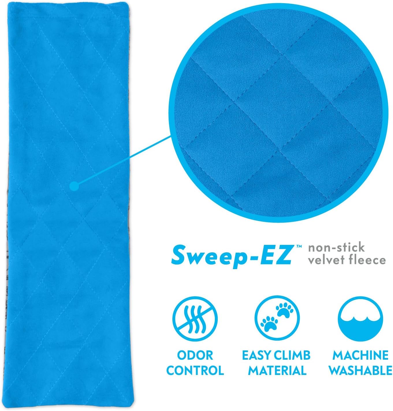 Paw Inspired Fitted Fleece Liner for Ferret Nation, Critter Nation Cage for Ferrets, Rats, Chinchillas, Hedgehogs & Other Small Animals (Blue, Ramp Cover)