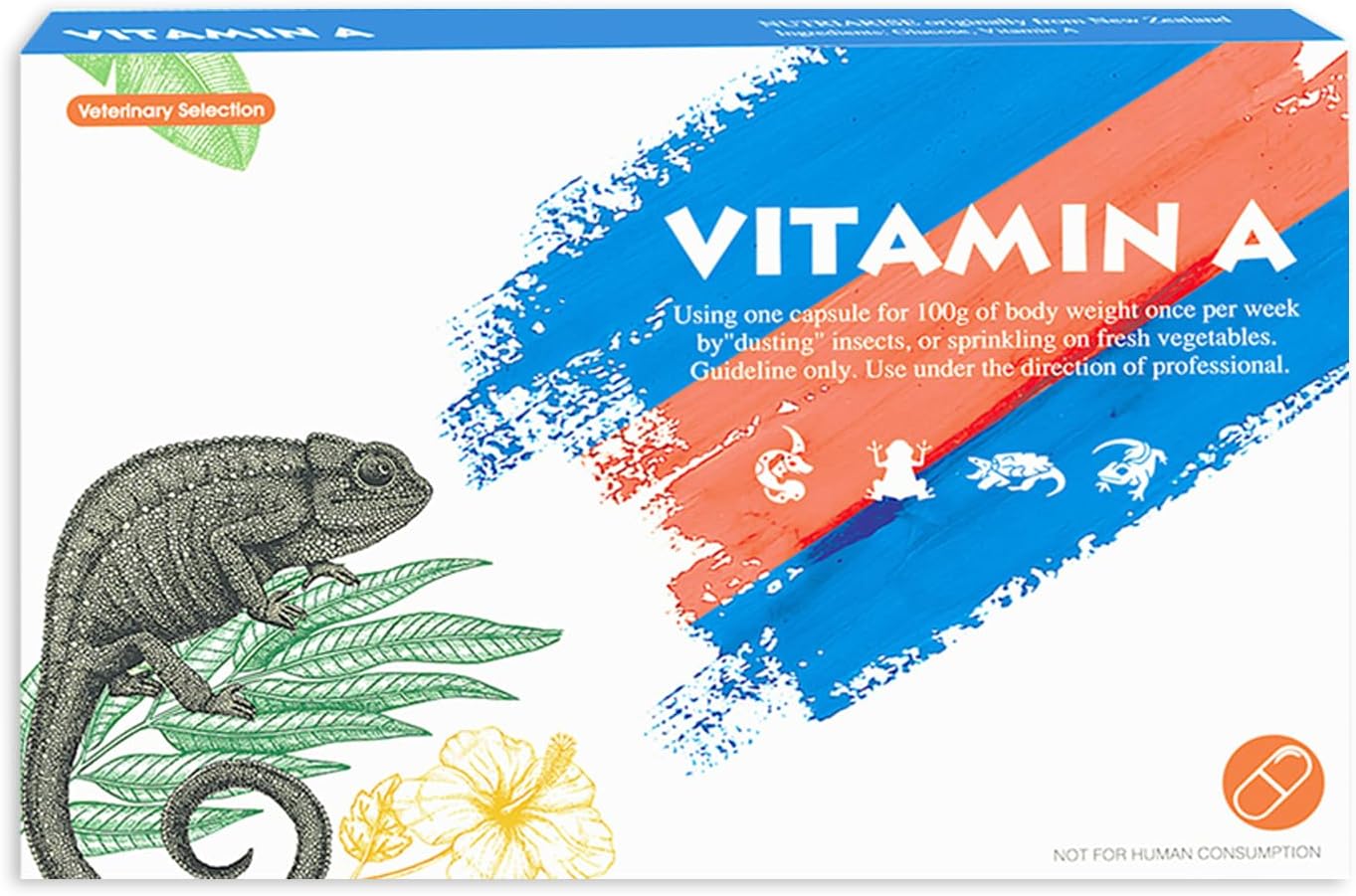 Reptile Vitamin A Supplement – Eye Health Support for Lizards, Turtles, Snakes & Amphibians – Promotes Growth, Vision & Immunity