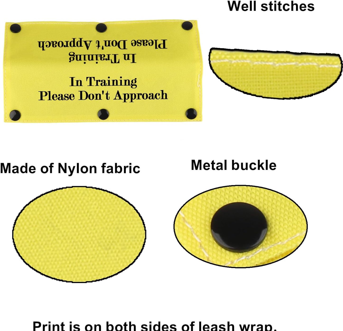 Funny Dog Leash Sleeve in Training Please Don't Approach Dog Leash Wrap Wrap Alert Hanging ID Patch Tag (Don't Approach-YE Sleeve)