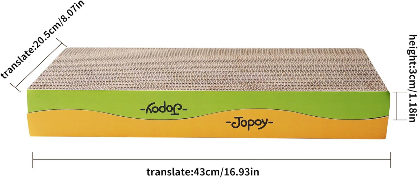 Cat Scratching Board, Corrugate Cat Scratcher for Indoor Cats with Catnip, Cat Scratch Pad with Scratch Textures Design, Cardboard Cat Scratcher with Double-Sided Usability