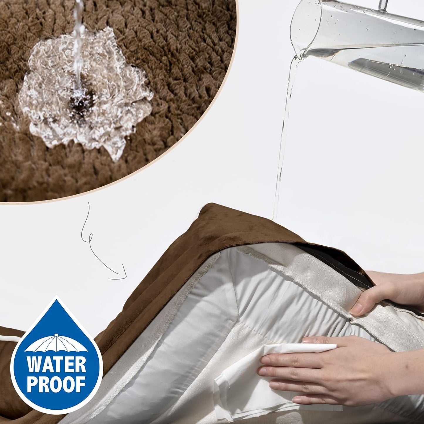 Comfort Expression Large Dog Beds Orthopedic Foam, Waterproof Dog Beds for Dogs, Comfy Pet Bed Sofa with Washable Removable Cover & Non-Slip Bottom(Large,Chocolate Brown)