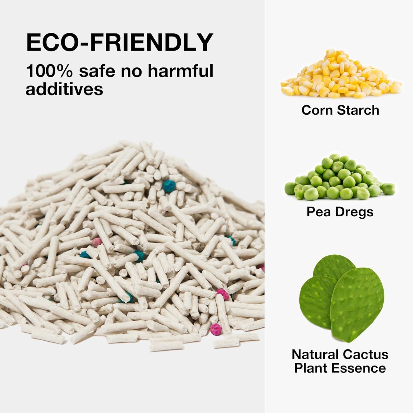 VETRESKA Tofu Cat Litter, Natural Kitty Litter Strong Clumping Flushable Pellets, Ultra Water Absorbent Deodorant Tofu Litter, Dust-Free Low Tracking Cat Litter, Cactus(5.5lb×2bags)