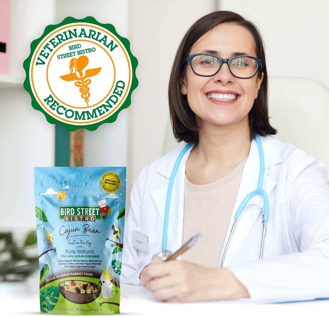 Parrot Food - Parakeet & Cockatiel Food - Cooks in 3-15 min with Natural & Organic Grains, Legumes, Healthy Fruits, Vegetables & Spices