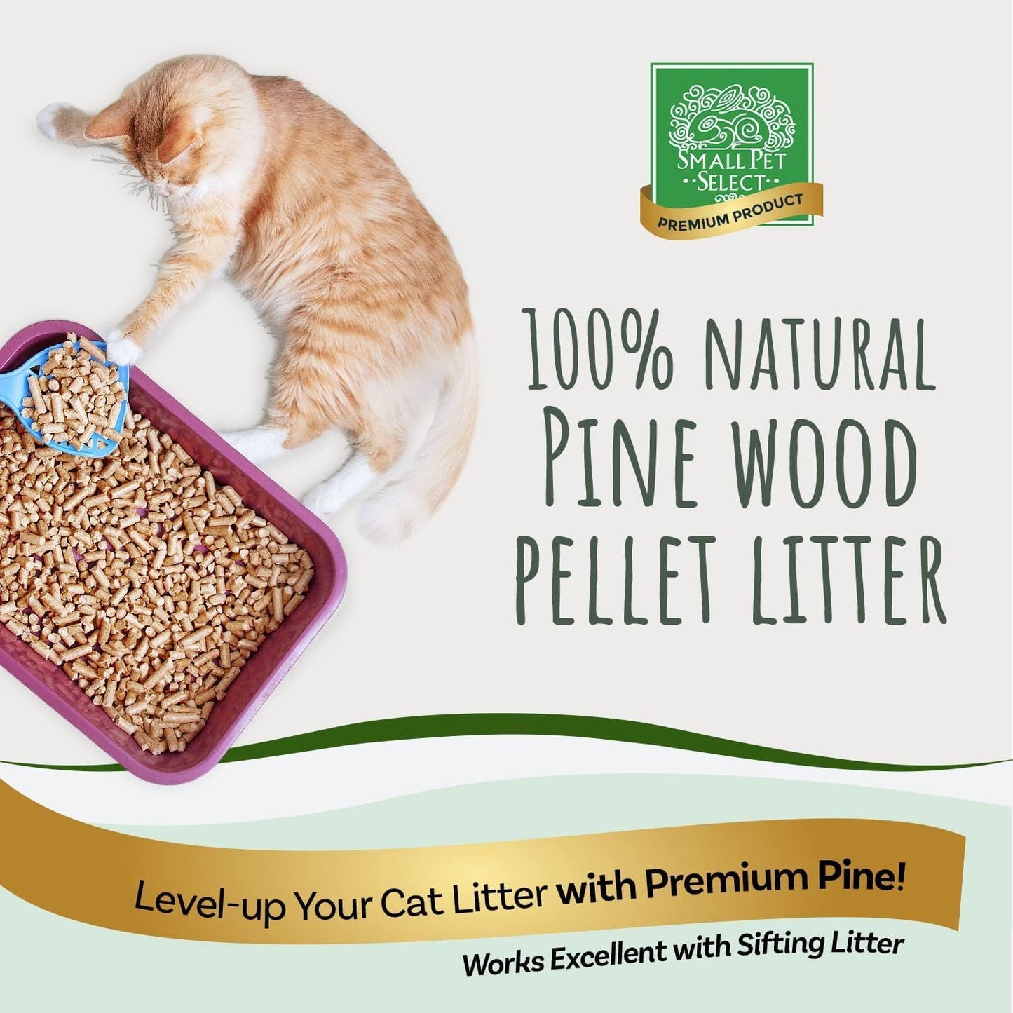 Small Pet Select Pine Pellet Bedding 40lb, Litter Pellets for Rabbit, Guinea Pig, Hamster, Bunny and Other Small Animals, Made in USA, 40lb