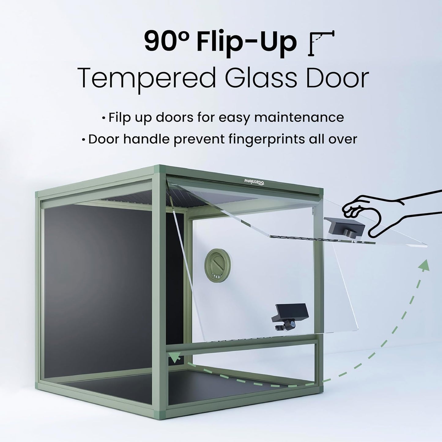 MagicCube 18'' x 18'' x 18'' Reptile Tank with Lock, 24 Gallon Reptile Terrarium with Flip-Up Tempered Glass Door, Top Screen Ventilation for Leopard Gecko - Bottom Not Leakproof