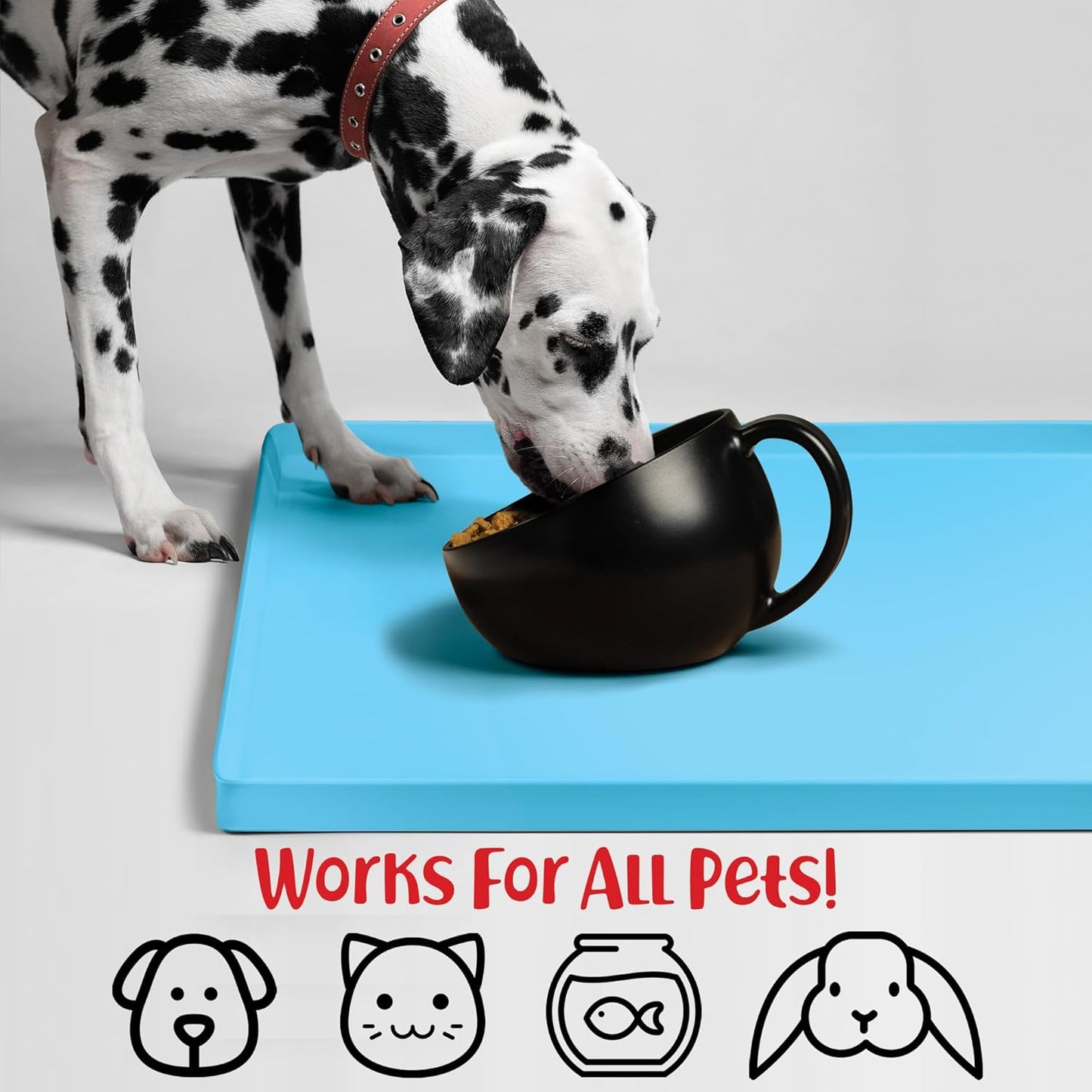 DogBuddy Dog Food Mat – Waterproof Dog Bowl Mat for Food and Water, Silicone Pet Feeding Mats for Floors, Non-Slip Placemat with High Edges for Dogs Bowls, Puppy Essentials (XL: 28" x 18", Maya)