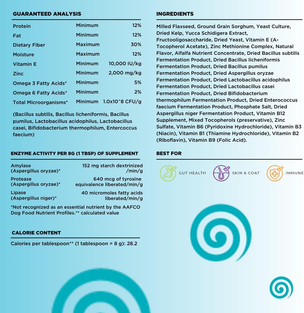 Dinovite 3 in 1 Probiotic for Medium Dogs, Skin & Coat, Digestive Health & Joint Relief, Dog Food Toppers, Immune Support, Allergy Relief & Itch Relief Skin Care, 90 Servings (18-45lb)