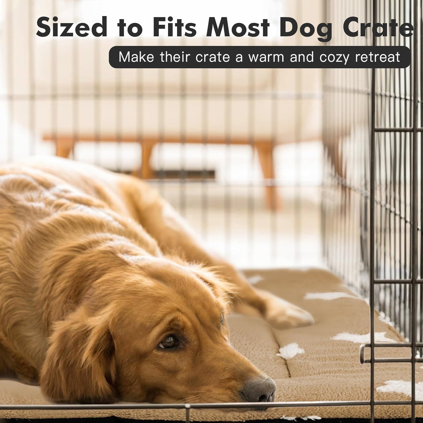 Mora Pets Dog Crate Pad Dog Kennel Bed Crate Mat for Large Dogs Washable Cute Star Pet Bed for Cage Ultra Soft Flat Pillow Cushion for Cozy Sleeping Anti-Slip Brown 42 x 27
