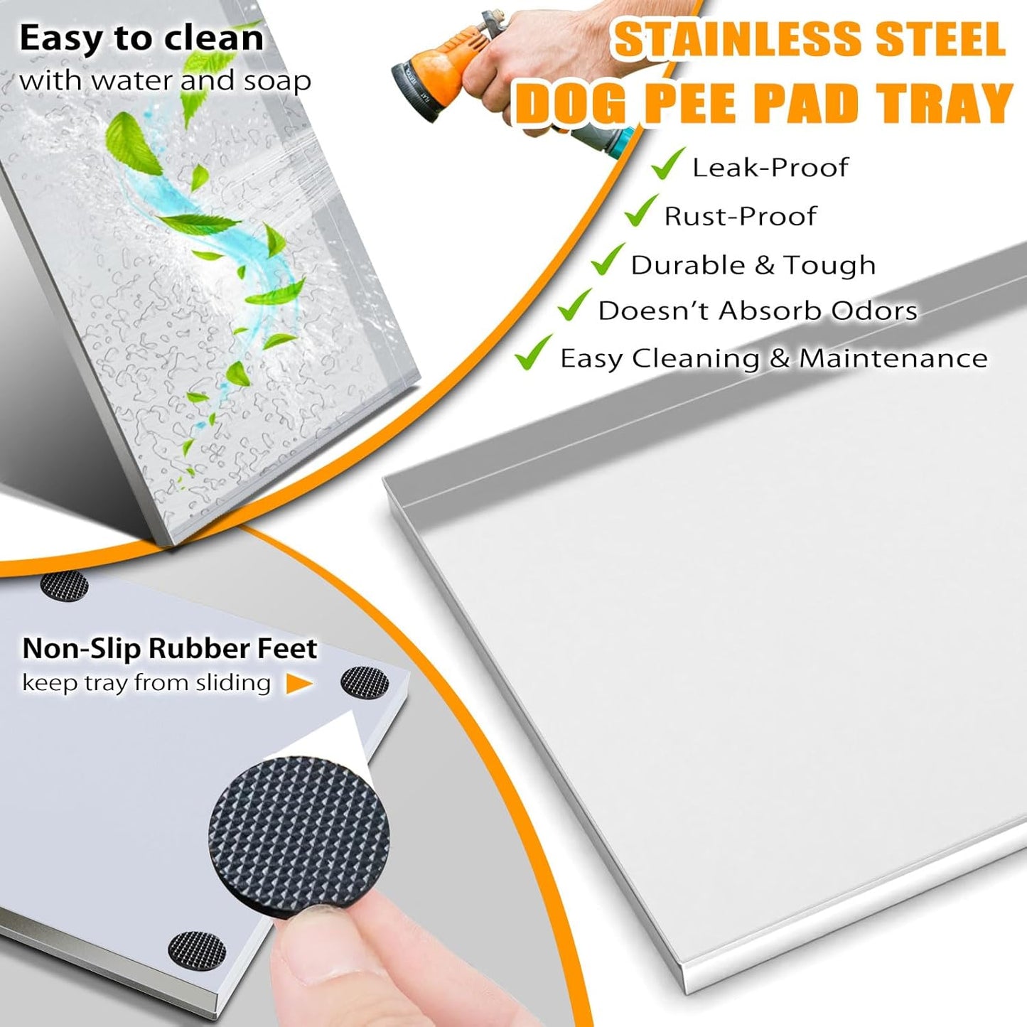 Dog Grass Pad with Tray, Stainless Steel Odor-Resistand Indoor Outdoor Potty System, Durable Alternative to Plastic with Artificial Grass for Dogs Potty Training (Potty System Size -23.6"x 15.8")