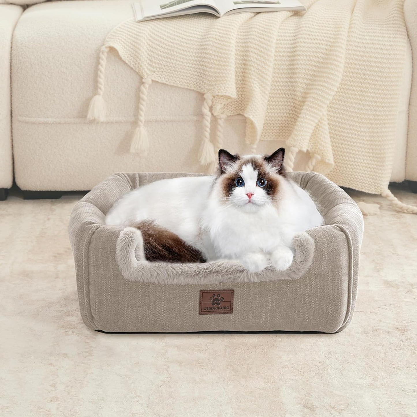 Cat Bed for Indoor Cats - Cat Cave Cat House Cats Tent with Removable Washable Cushioned Pillow, Soft and Self Kitten beds