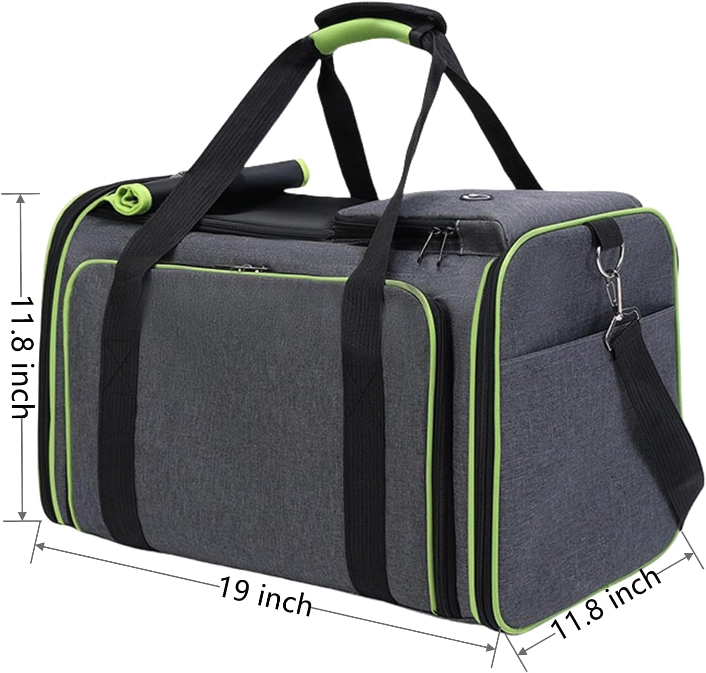 Cat, Dog Carrier for Pets Up to 20 Lbs,Sides Expandable Pet Carrier Bag Large Mesh Safe,Airline Approved Animal Carrier,Soft Sided Collapsible Pet Travel Carrier,Foldable Portable Pet Home (Green)