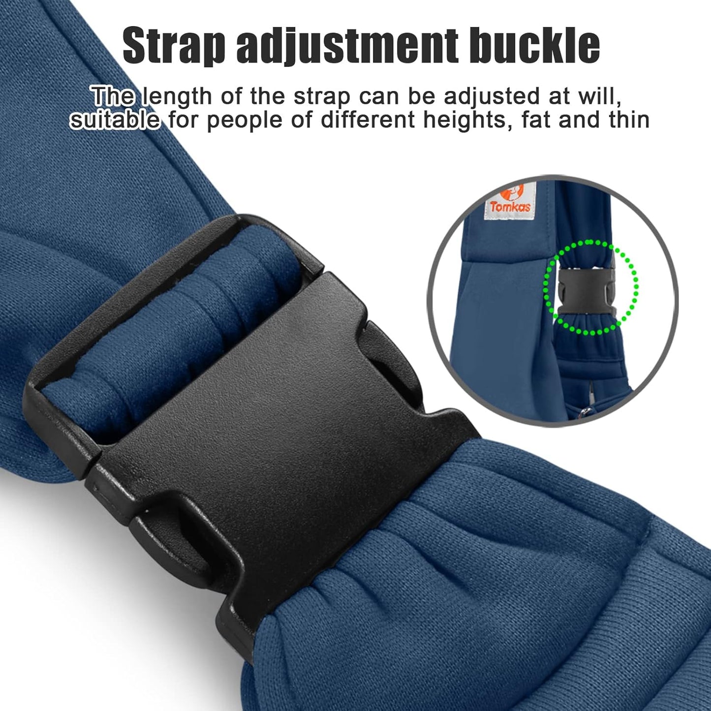 Tomkas Small Dog Sling Carrier - Zipper Pocket & Adjustable Strap - for 3-10 lbs Pets(Dark Blue)