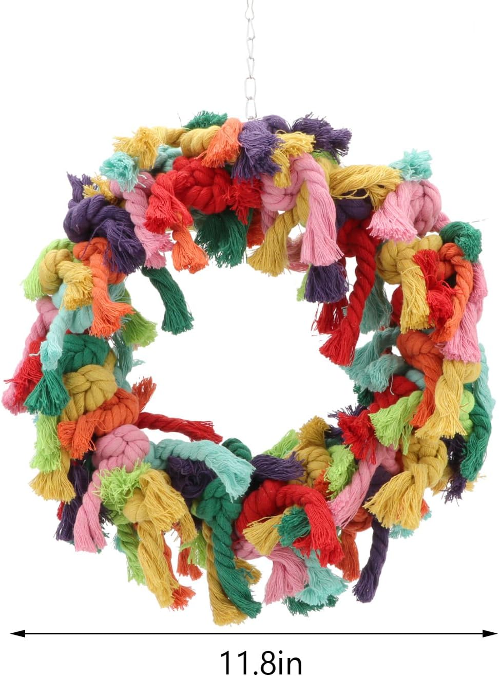 Hypeety Pet Toy Cotton Ring for Parrot Exercise, Chew, Snuggle Bird Toys, 30 cm / 11.8 in Diameter