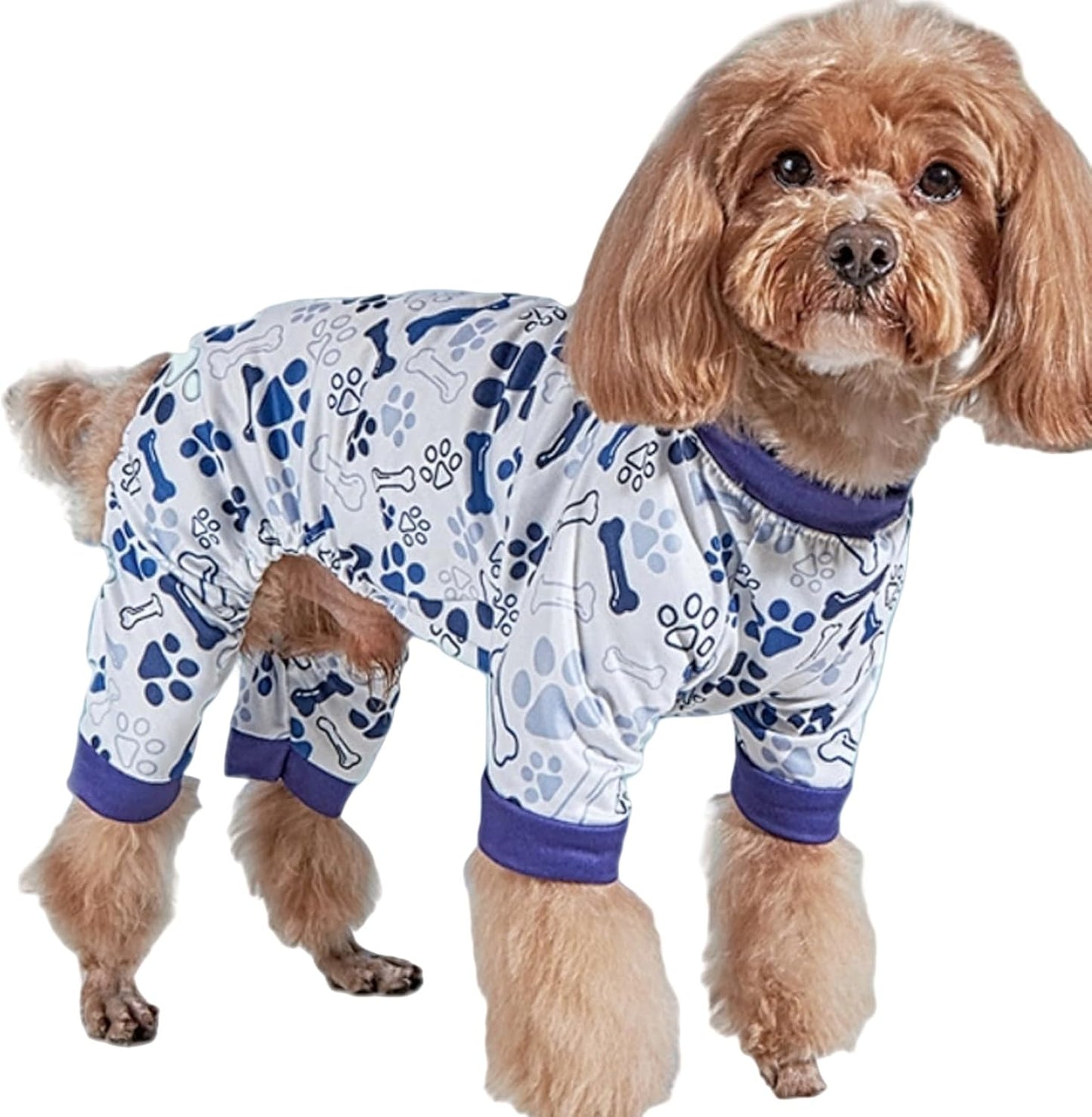 Vet-Approved Dog Pajamas Pjs Onesie for Medium Dog Clothes - Lightweight Soft Stretchy Puppy Costume - Certified Hypoallergenic Comfort Anxiety-Reducing (Blue, XL)