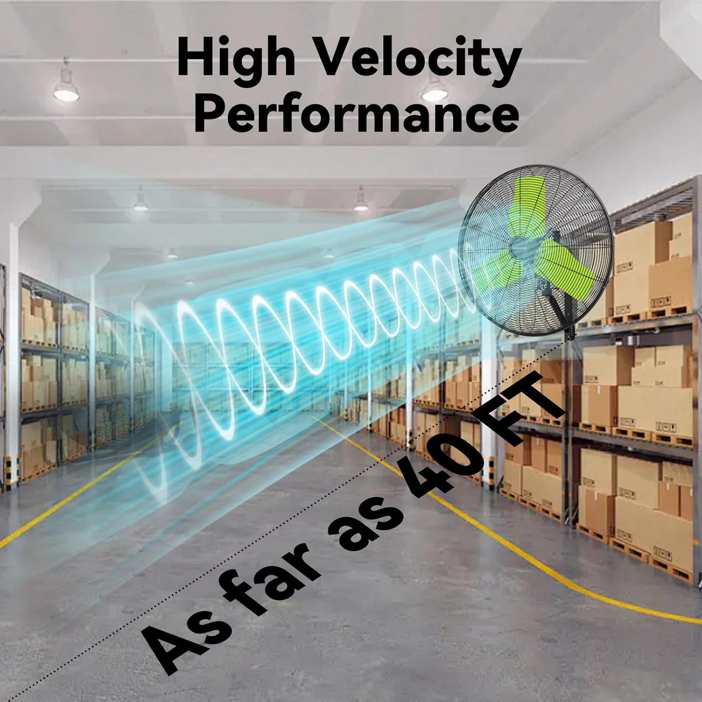 24 Inch 9500 CFM Waterproof Wall Fan Pro Series - Outdoor High Velocity Wall Mount Fan with Enclosed Motor for Residential, Warehouse, Patio, Shop, Garage, Barn UL Safety Listed