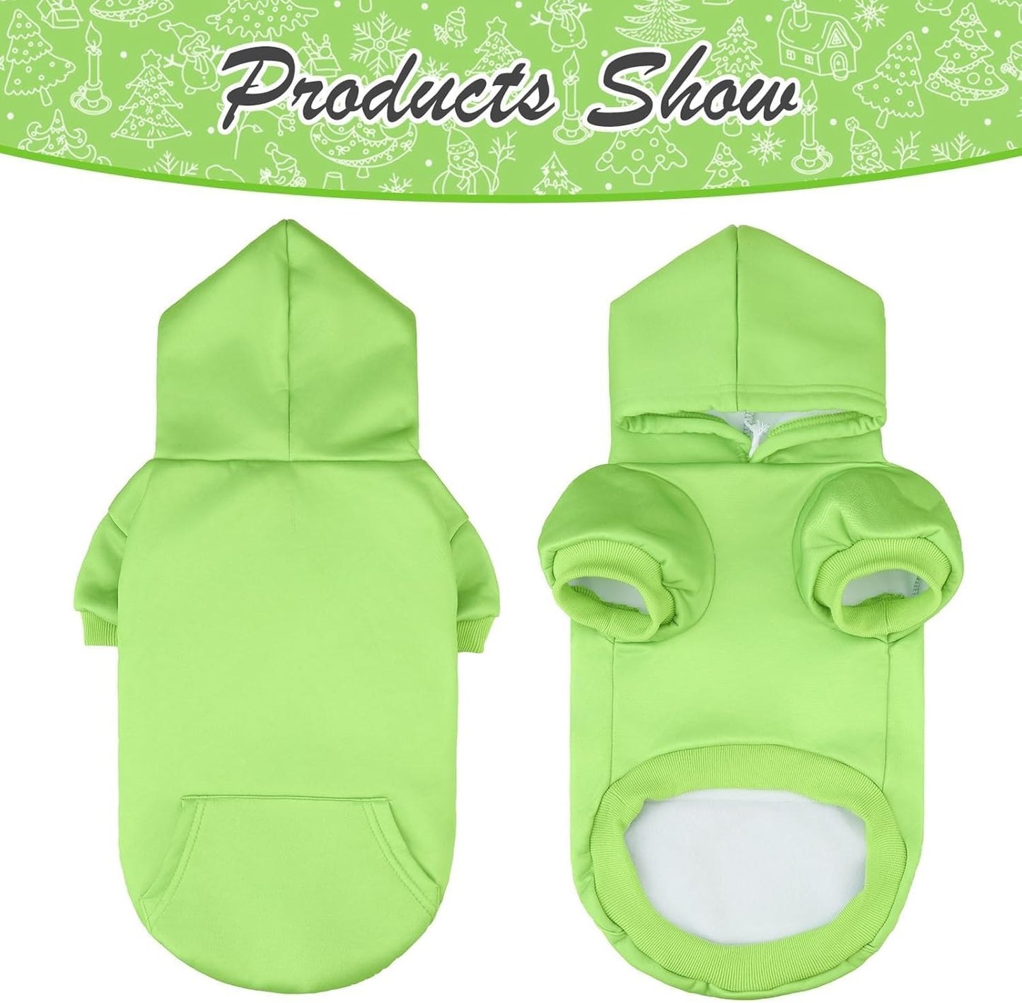 KOOLTAIL Basic Dog Hoodie - Soft & Warm Dog Hoodie Sweater with Leash Hole and Pocket, Dog Winter Coat, Cold Weather Clothes Sweatshirt for Small Medium Large Dogs Puppy Cat Boys Girls Green L