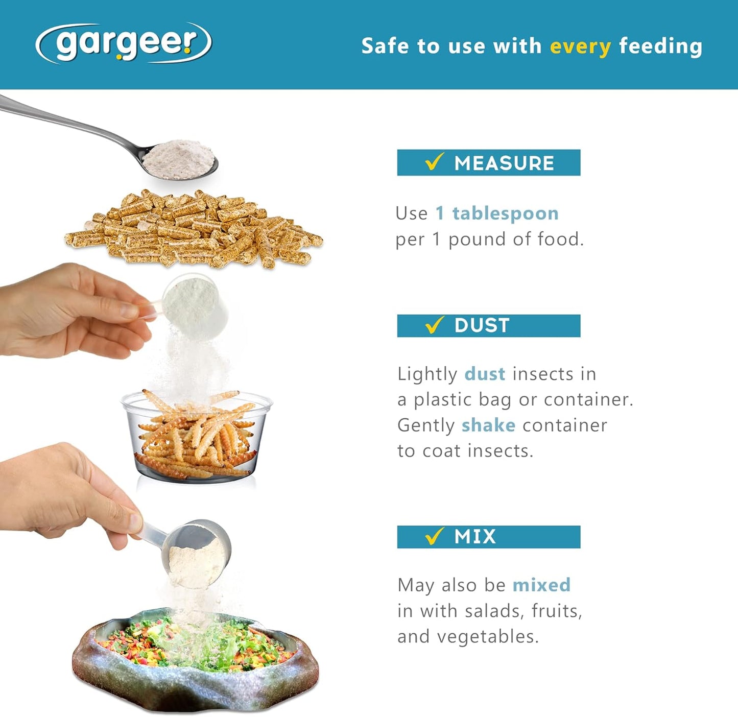 4oz All Reptile Calcium Powder, Phosphorus-Free Ultrafine Powder, Pure Dust Without Vitamin D3, Ready to Use for All Reptiles, Lizards & Amphibians Supplement. Made in The USA. Enjoy !