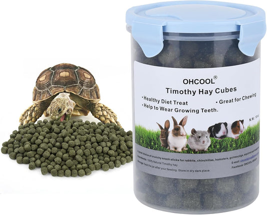Timothy Hay Cubes 60 oz (6 * 10 oz) with Small Size - Timothy Grass Pellets for Tortoises Rabbits Guinea Pig Chinchilla