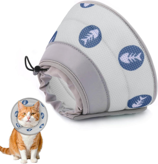 Cat Cone Collar Soft to Stop Licking After Surgery Cat Recovery Collar for Small Large Cats Adjustable Elizabethan Collar