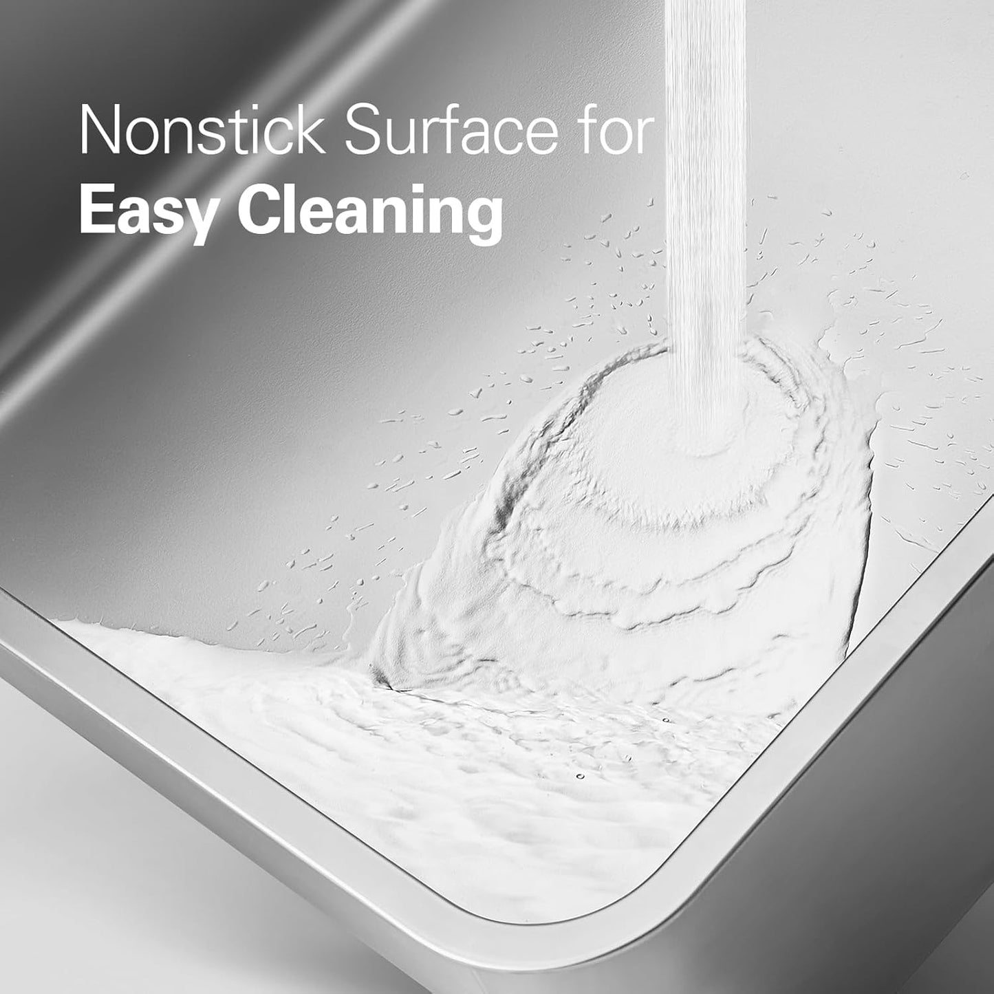 Zarler Stainless Steel Litter Box with Lid, 8” Deep Extra Large Cat Litter Boxes, XL Metal Litter Box for Big Cats with High Sided, Black (Non-Sticky, Easy to Clean, Anti-Urine Leakage)