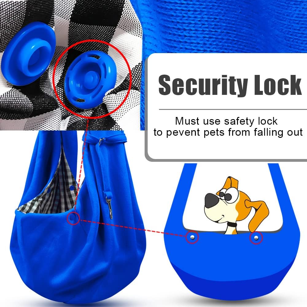 Tomkas Small Dog Sling Carrier - Classic Pocket & Classic Strap - for 3-10 lbs Pets(Royal Blue)