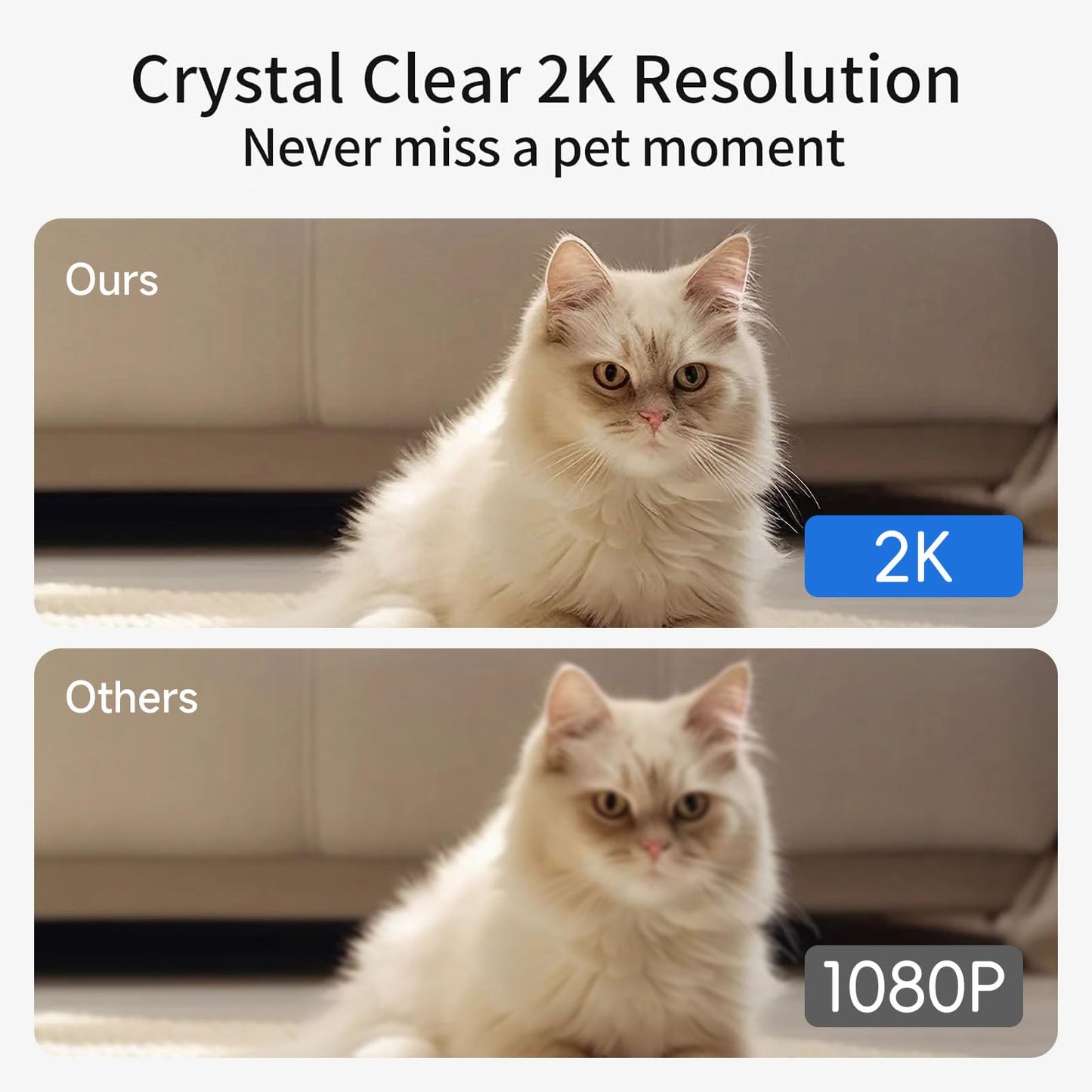 Miykuhok Pet Camera, 2K HD Indoor Dog and Cat Camera with Auto-Tracking & Laser Toy, Home Security Camera with Motion Detection, 2-Way Audio, Night Vision（64GB SD Card）