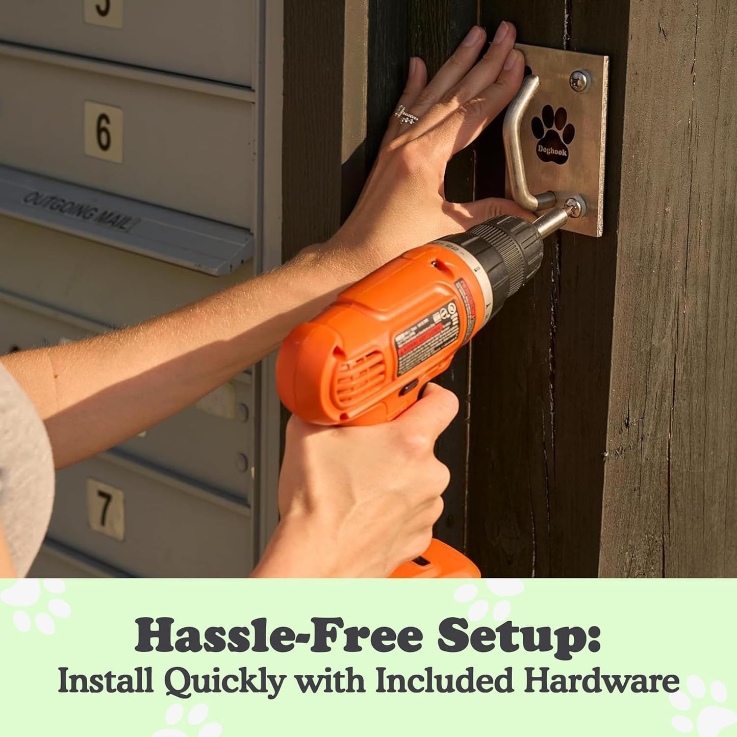 Canine Hitch- Secure Dog Leash Parking Mounted Indoor – Outdoor Wall Hook - Tie Out Stainless Steel Practical Lead Management for Home & Business, Ultimate Strength 2 Pack