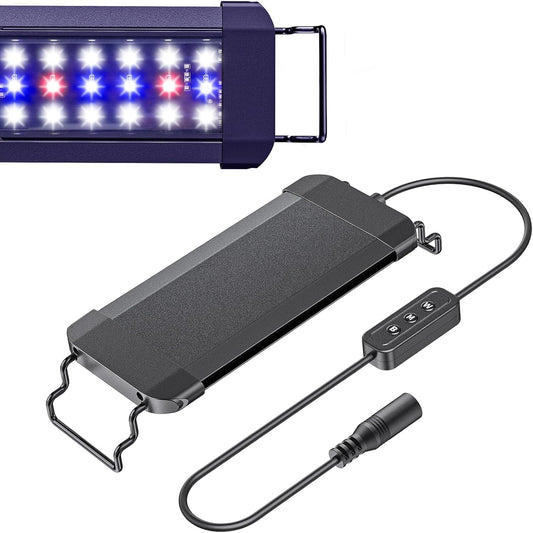 Pawfly 6 W Terrarium Light for 6" to 10" Terrariums Extendable Reptile Tank Light with Full Spectrum Brilliant White Blue Red Lights with Day & Night Modes and Adjustable Brightness