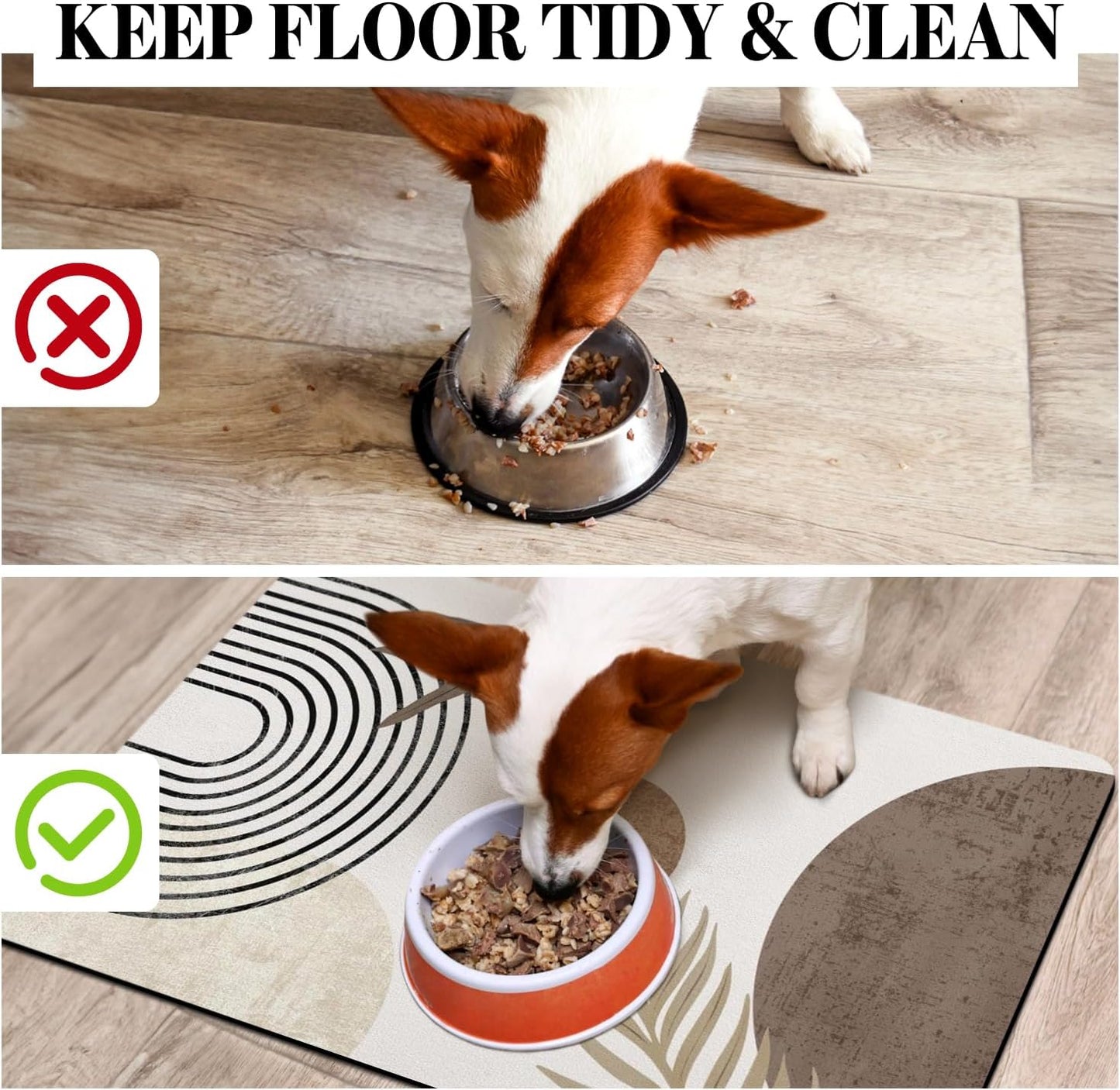 Dog Food Mats for Floors, Absorbent Dog Bowl Mat for Food and Water Dispenser Mat, Quick Dry Cat Food Mat Pet Supplies