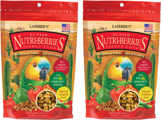 LAFEBER'S El Paso Nutri-Berries Pet Bird Food, Made with Non-GMO and Human-Grade Ingredients, for Parrots (10 oz Pack of 2)