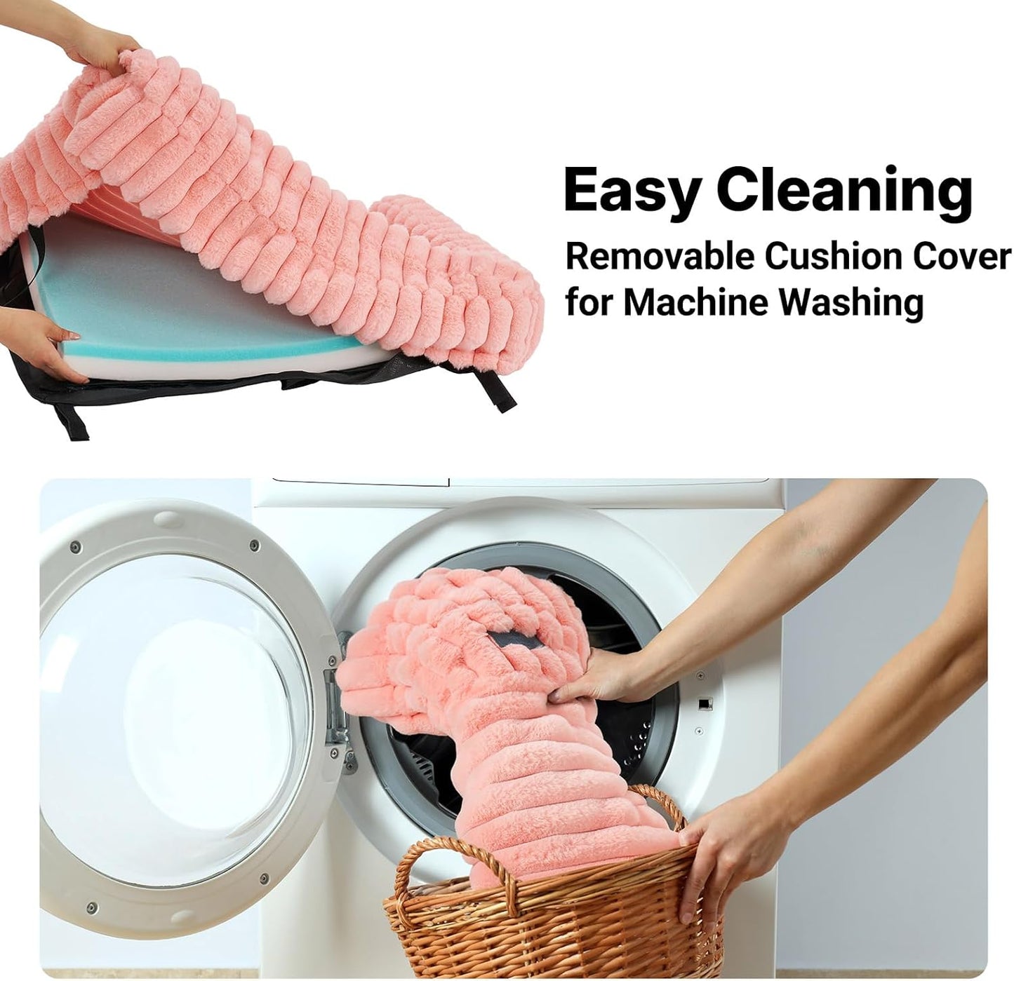 Veehoo Elevated Dog Bed with Bolster Cushion, Fluffy Plush Dog Couch Beds for Small Dogs, Cats, Washable Raised Pet Cot with Non-Slip Feet for Indoor or Patios Use, 30 x 20 Inches, Pink