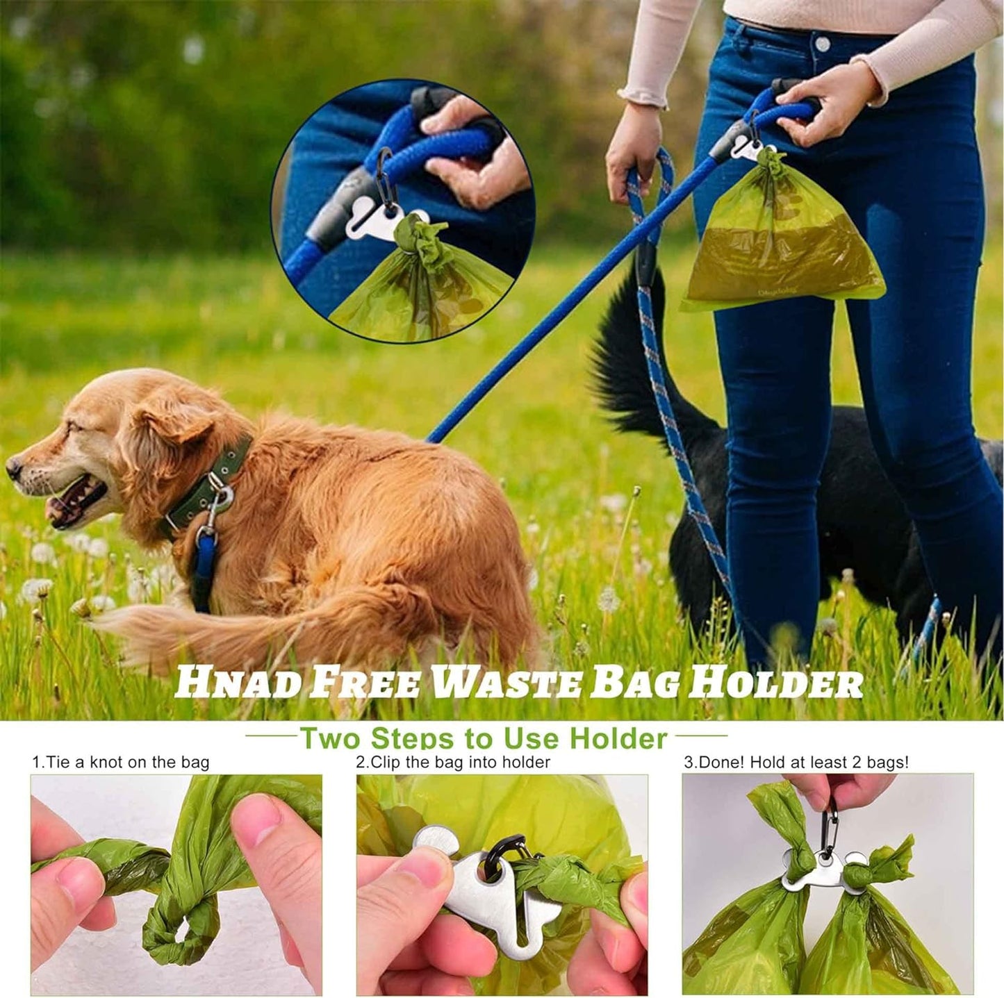 Dog Waste Bag Dispenser Pet Poop Bags Holder for Doggie Waste Bags Dispensers Soft Fabric Zipper Small Doggy Puppy Pouch for Leash Accessory Attachment with Carrier,2PC Orange