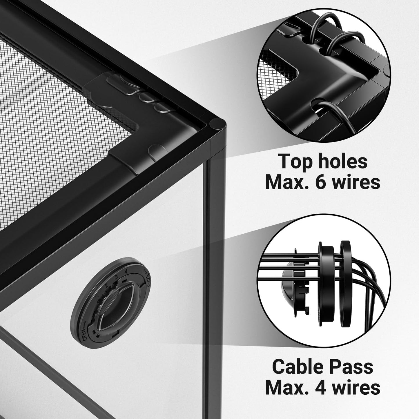 Oiibo 18" x 18" x 24" Glass Reptile Terrarium, Knock-Down Rainforest Reptile Habitat Tank with Front Opening Doors & Top Screen Ventilation, 30 Gallon Vertical Terrarium
