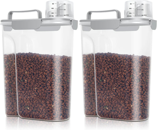 TBMax Dog Cat Food Storage Containers 2 Pack 10 Lbs to 14 Lbs Airtight Pet Food Container Dispenser Bird Seed Container with Large Spout & Portable Handle, Travel Dog Treat Cat Food Storage Bin