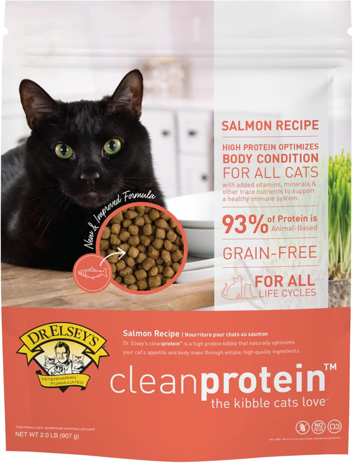 Dr. Elsey'S Cleanprotein Salmon Formula Dry Cat Food, 2 Pound (Pack of 1)