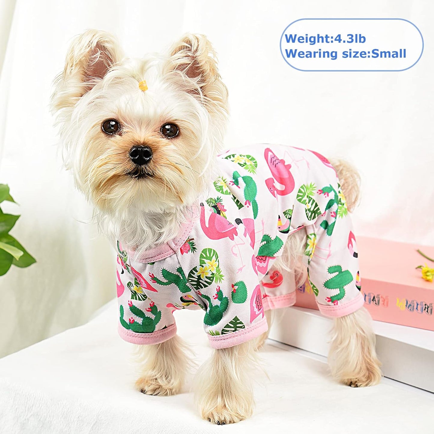 Dog Pajamas Pjs Summer Dog Clothes for Small Dogs Girl - Boy - Medium Size Dogs, Soft Stretchy Puppy Clothes Fall Doggie Onesies Cat Pet Jammies Outfit (Flamingo Pink, Large)