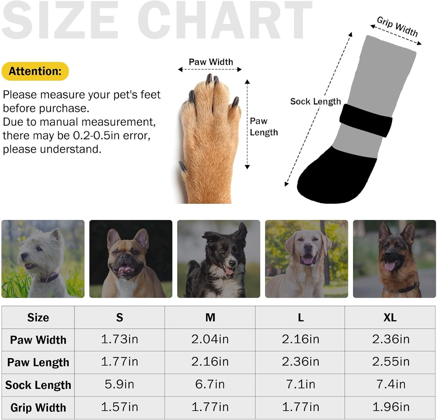 SCENEREAL Anti Slip Dog Boots & Paw Protectors for Hardwood Floor, Extended Dog Socks to Prevent Licking Paws, Waterproof Pet Snow Rain Shoe for Winter Large Senior Dogs, Khaki L