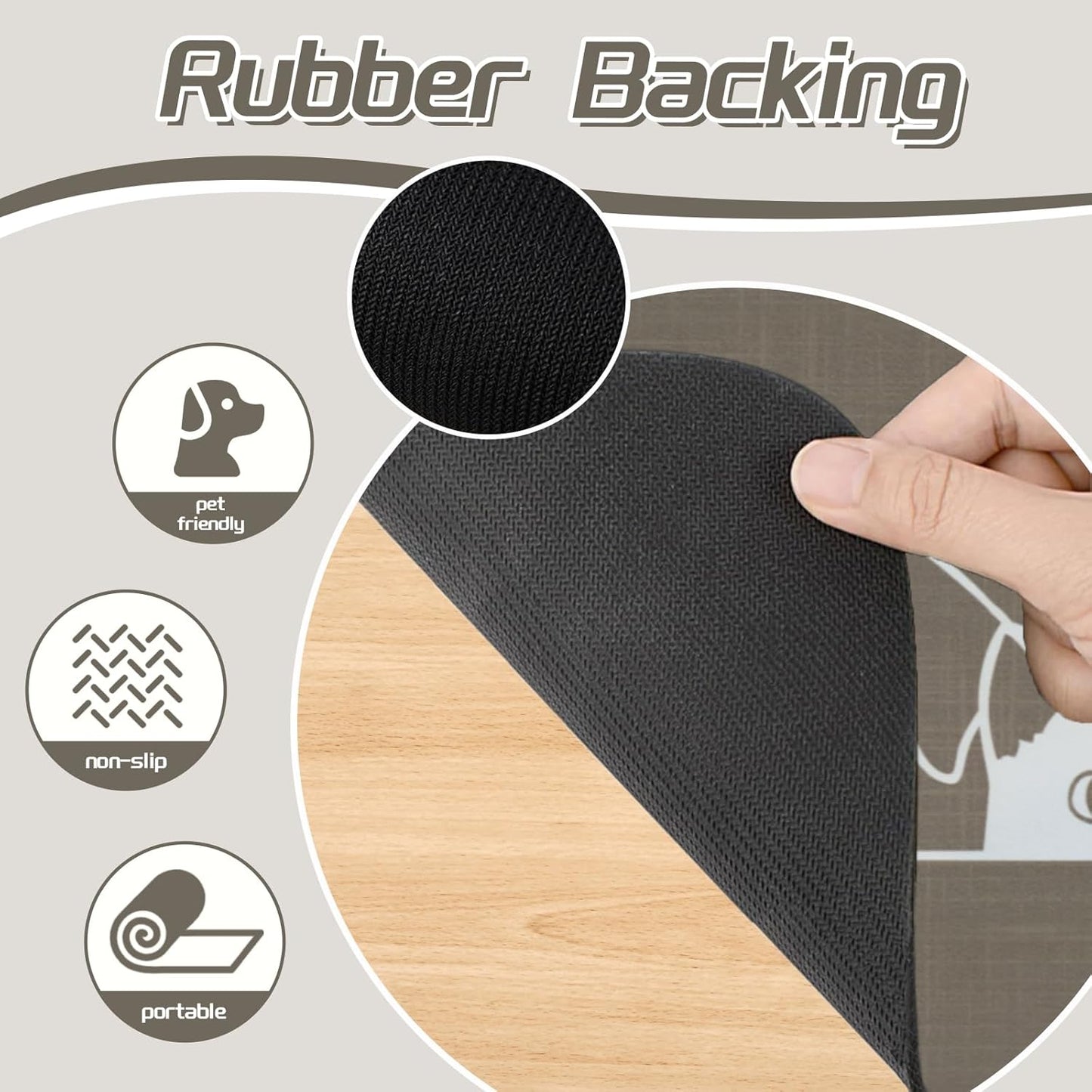 Le courant Dog Cat Food Mat,Rapid Absorbent Pet Feeding Mat,Bone Shaped Dog Placemat Water Bowl Mat with Rubber Backing,No Stains Dog Cat Mats Indoor, Pet Accessories Supplies,Brown-11.8x19.7 in