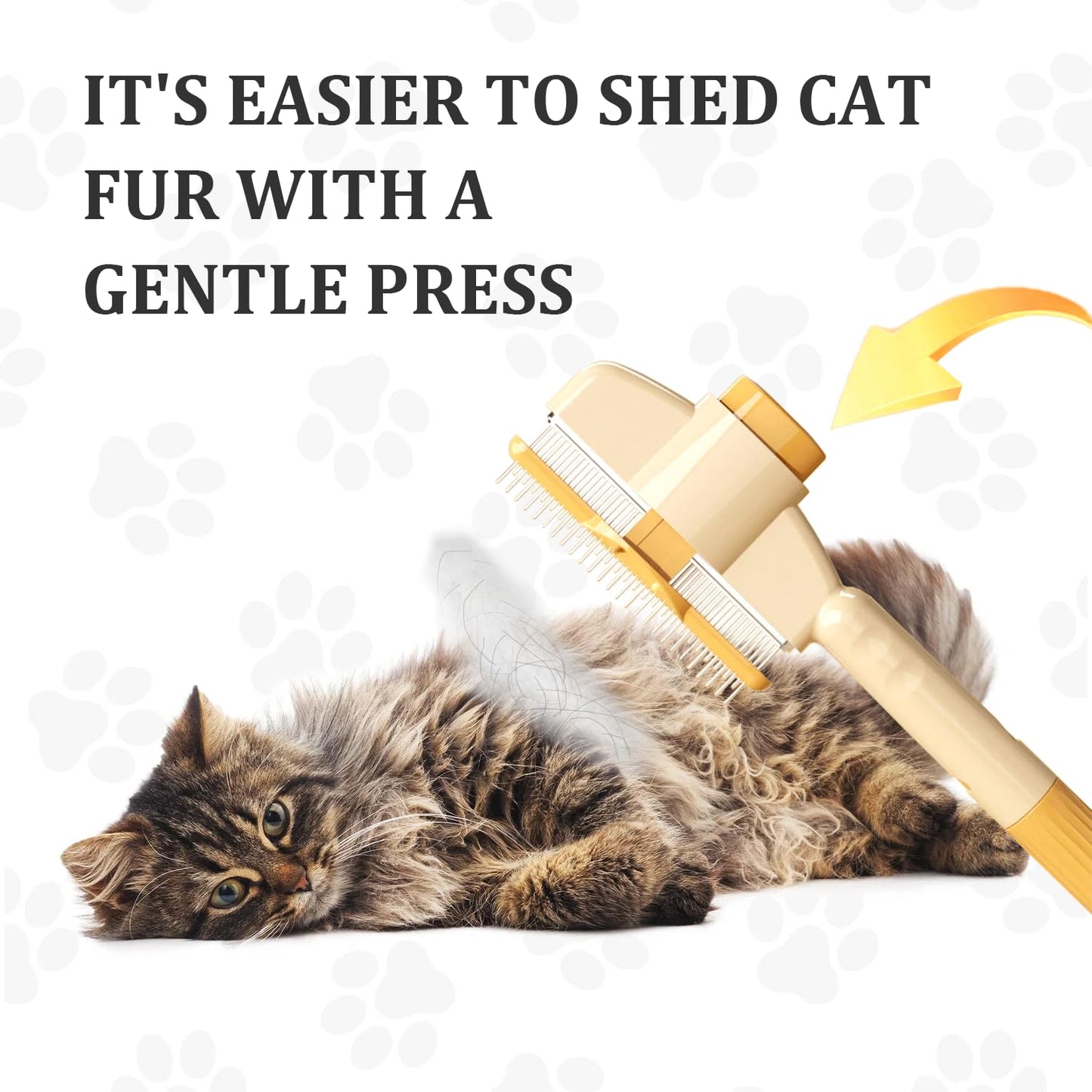 2-Pack Pet Hair Removal Comb & Flea Comb with Release Button for Cats & Dogs - Grooming Brush for Short/Long Hair Green & Yellow