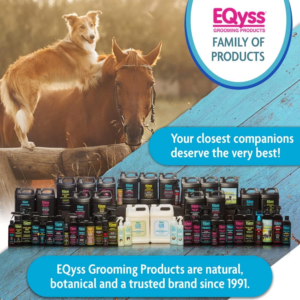 EQyss Premier Equine Horse Spray - Moisturizes Skin and Coat, Enhances Shine and Detangles, Prevents Dry Skin - Non-slip, Repels Dirt, USA-made