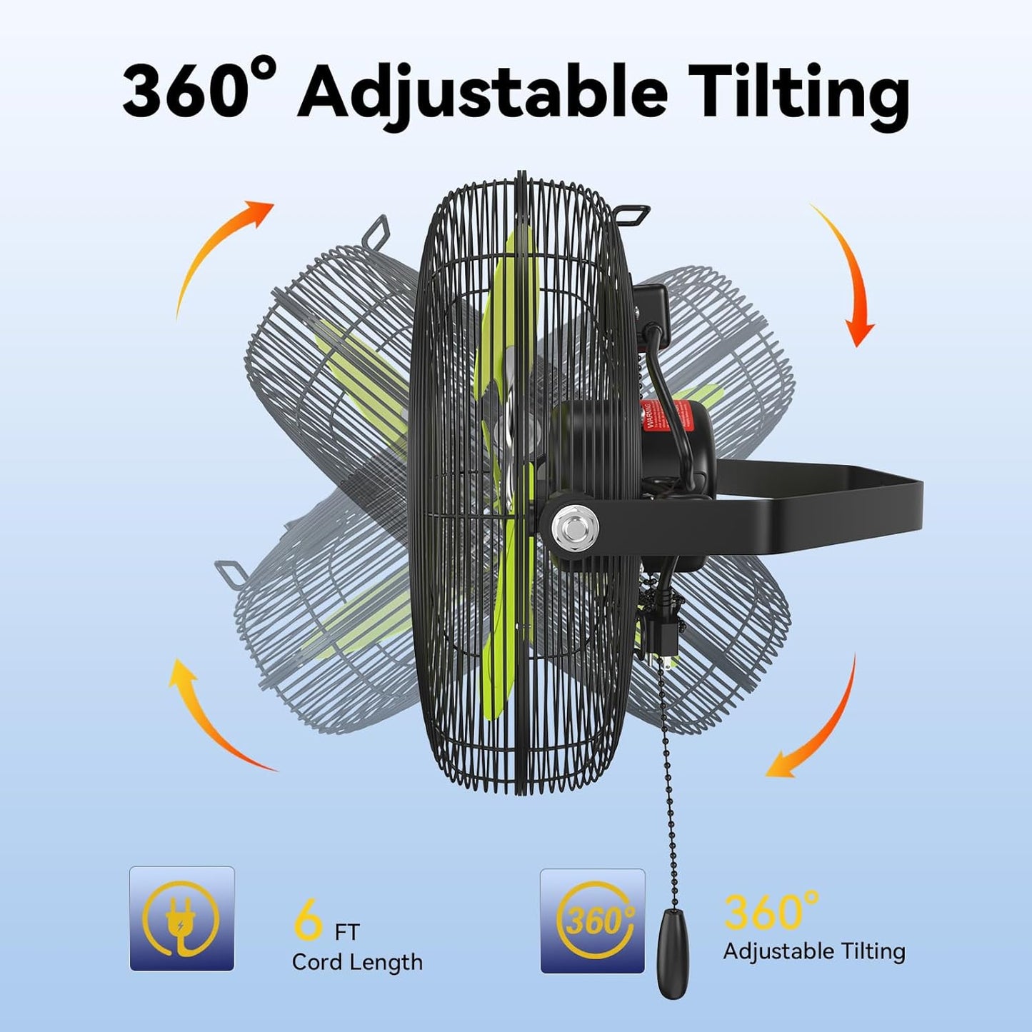 12 Inch Wall Fan Pro Series - Indoor High Velocity Wall Mount Fan for Commercial, Residential, Warehouse, Covered Patio, Shop, Garage, Barn, Gazebo 3 Speed 2800 CFM UL Safety Listed