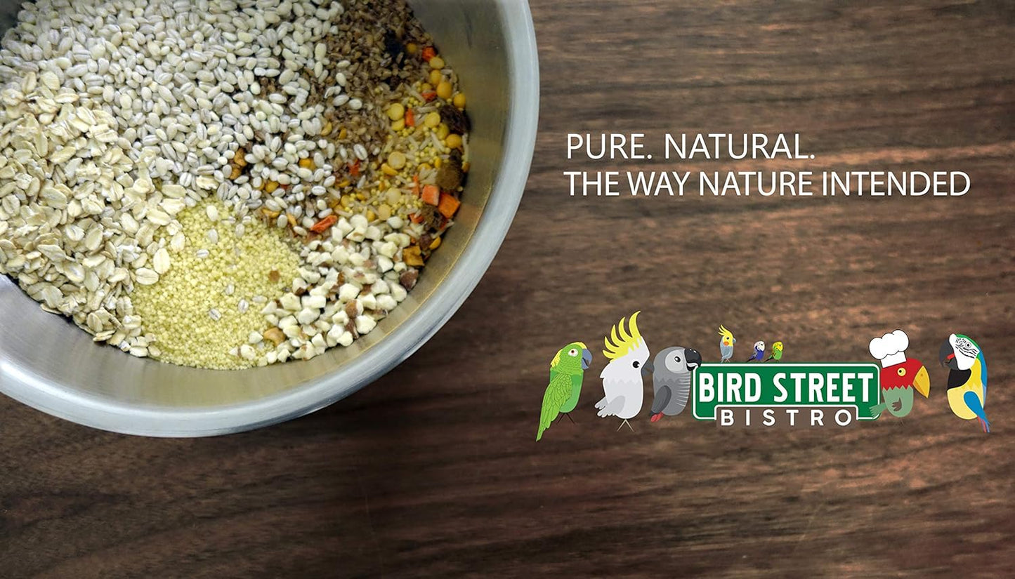 Parrot Food - Parakeet - Cockatiel - Cooks in 3-15 min w/Natural & Organic Grains - Legumes - Non-GMO Fruits, Vegetables, & Healthy Spices