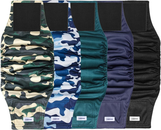 Reusable Dog Diapers Male, Premium Washable Belly Bands for Male Dogs, Pack of 5, High Absorbing Extra Large Male Dog Wraps for Doggie & Puppy in Incontinence or Excitable Urination and Training(XL)