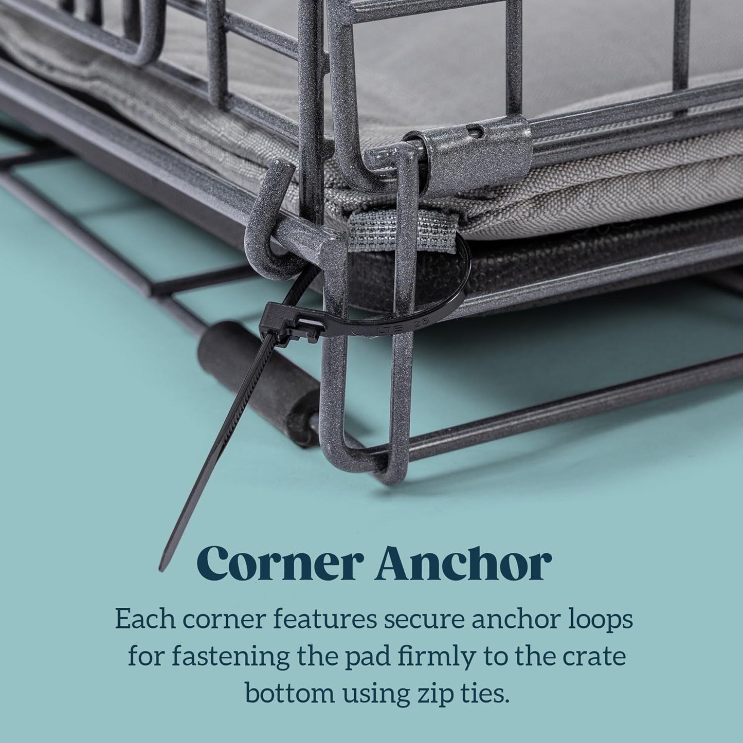 Cybarmour Chew Proof Dog Crate Pad - Outdoor Indestructible Dog Bed - Tough - Potable - Machine Washable - Water & Dirt-Resistant - Extra Large Breeds & Fits 48-Inch Crate - 47"x29", Limestone