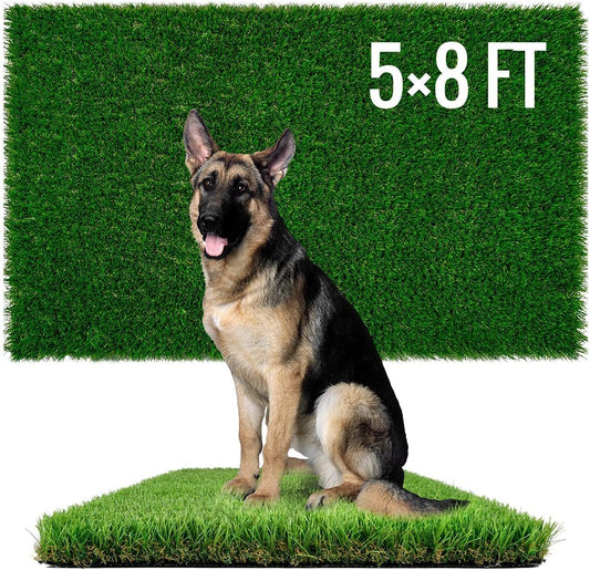 Dog Pee Grass, Artificial Grass for Dogs, Fake Grass for Dogs Potty Training, Extra Large Dog Pads 5x8ft , Housebreaking Supplies, Indoor Outdoor Turf Grass, Washable Reusable