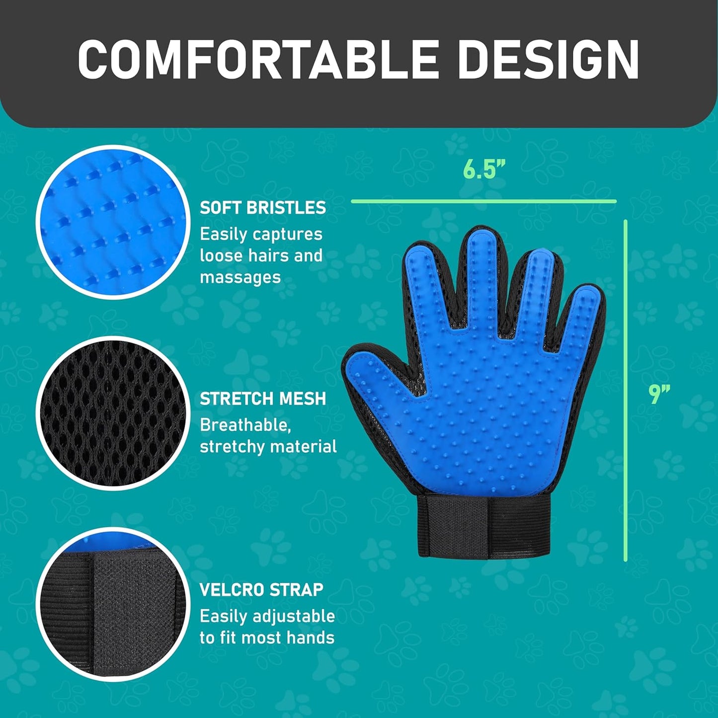 Maxpower Planet Pet Grooming Brush - Double Sided Shedding and Dematting Undercoat Rake Comb for Dogs and Cats,Extra Wide (C1 - Brush & Gloves, Large)