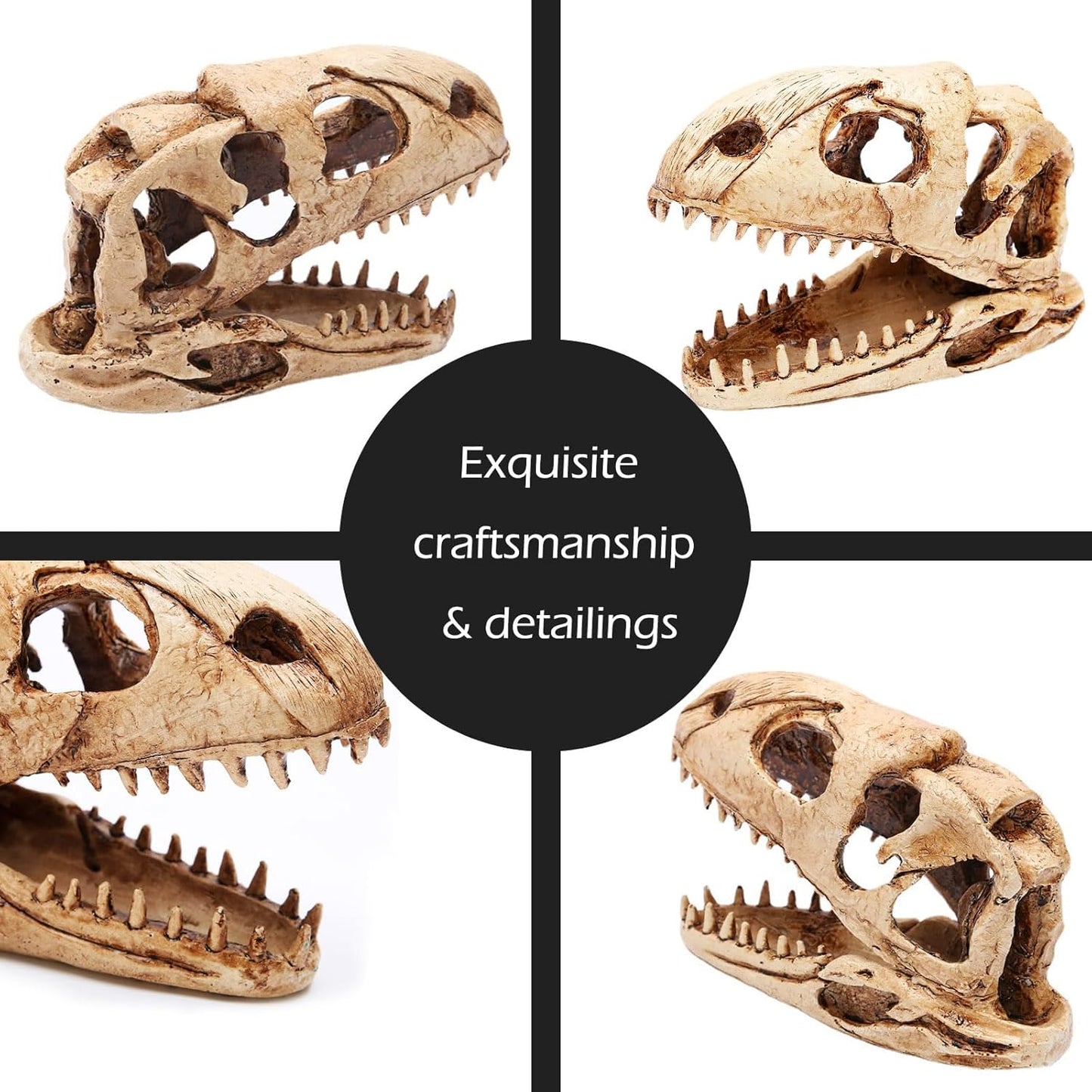 Dinosaur Animal Skull Aquarium Large Décor Cave Decorations Fish Hideout Tank Betta Tarantula Reptile Snake for Terrarium Decor Ornament Bones Halloween