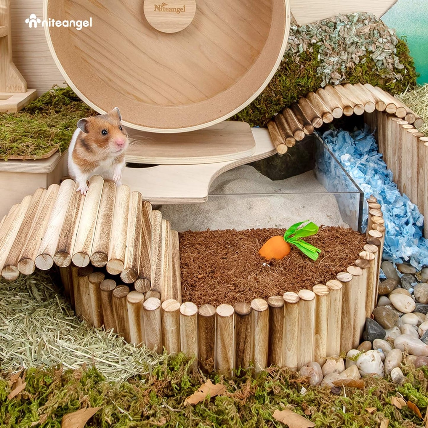Niteangel Natural Coco/Cork Hamster Bedding Pet Litter for Dwarf Syrian Hamsters, Gerbils, mices, Degus or Other Small Animal